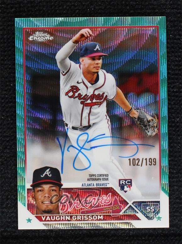 2023 Topps Chrome Rookie Aqua Wave Refractor 102/199 Vaughn Grissom Auto RC 11o2