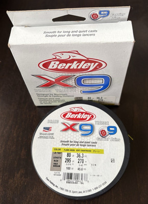 Berkley x9 Braid 80 lb 295 Yard Flame Green