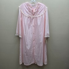 Vintage Barbizon NWT Peignoir Nightgown Robe Set Lace Embroidered Pink SZ Medium