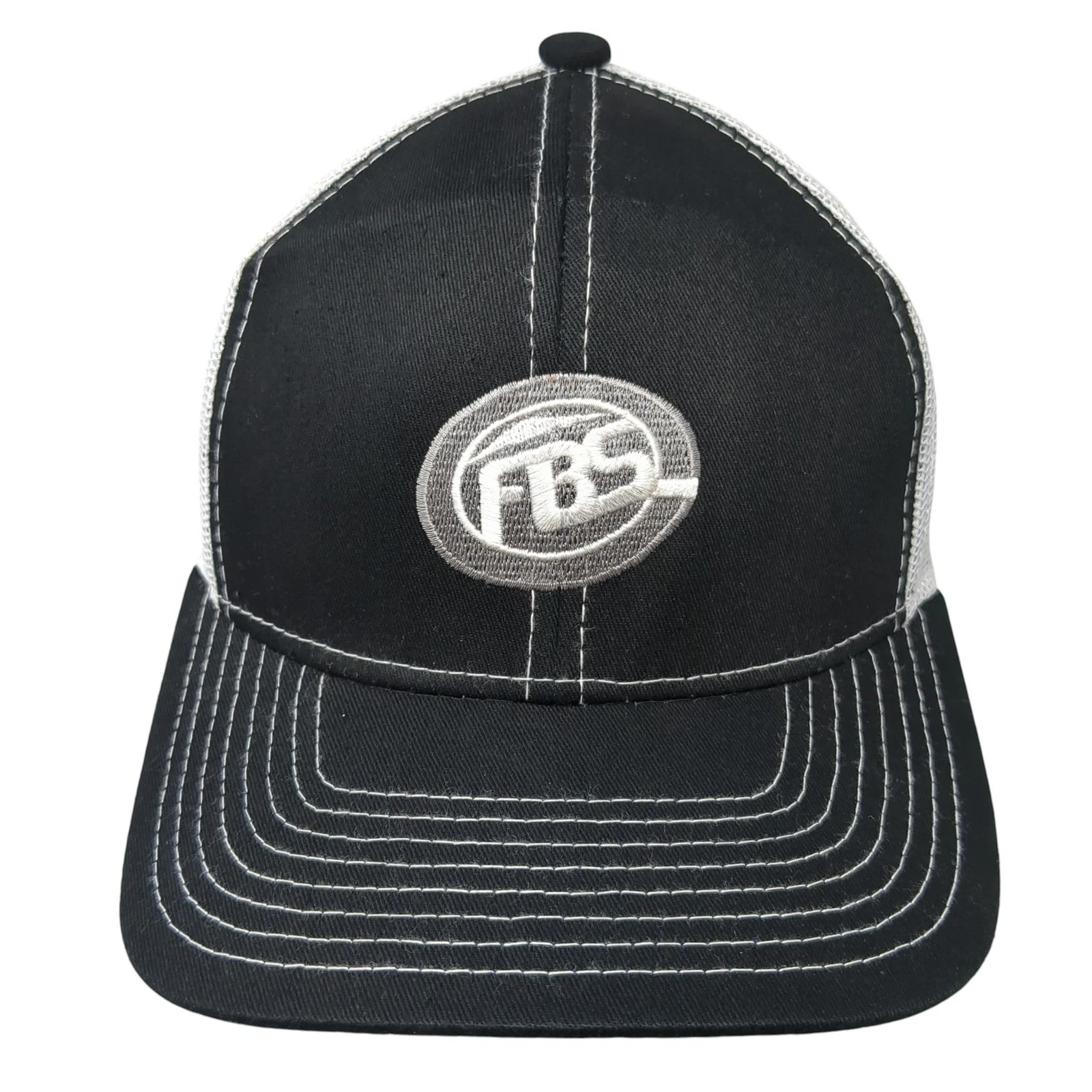 FBS Strapback Trucker Hat Black One Size Mesh Back Platinum Series Outdoor Cap