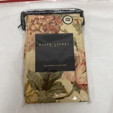 1 RARE Ralph Lauren Sussex Gardens EURO Pillow SHAM Neutral FLORAL