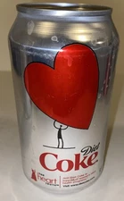 12oz. DIET COKE ( THE HEART) EMPTY BOTTOM OPENED 