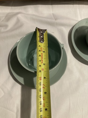 3 Woods Beryl Ware Cups And Saucers Green Utility Ware Mid Century - Picture 4 of 16