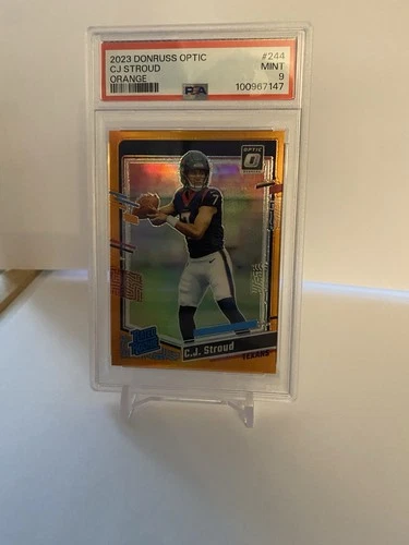 2023 Panini Donruss Optic Rated Rookie C.J. Stroud #244 Orange Prizm /249 PSA 9