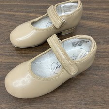 Theatricals Revaluation Round Toe Hook And Loop Girl's Tap Shoes Size 11 Tan