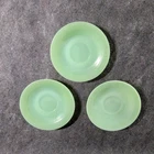 3 Vintage Fire King Jadeite Saucers 5-7/8" Diameter Collectible  Green Glassware