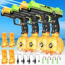 VATOS Electric Water Blaster Squirt Pistol Toy - 4 Pack Rechargeable Automatic W