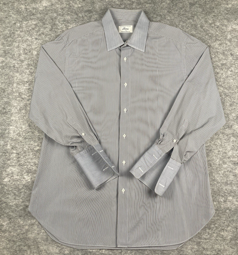 Brioni Dress Shirt Mens 16 L Multi Striped French Cuff for Neiman Marcus