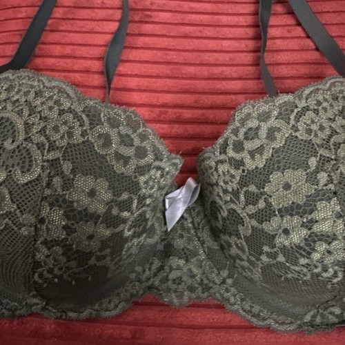 Gillian & O’Malley Green Lace Bra 34B Push-up Underwire Adjustable Strap - Picture 2 of 8