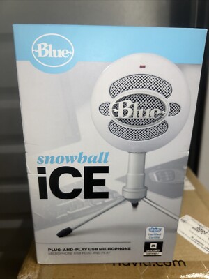 LOGITECH  WHITE BLUE SNOWBALL ICE PLUG AND PLAY USB MICROPHONE