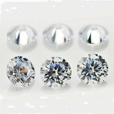 White Cubic Zirconia Loose Gemstones - 7mm Round Star Cut AAAAAA Quality, 50 Pieces Lot - View #12