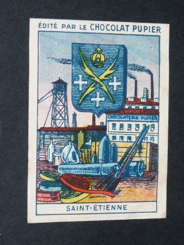 Facture Ancienne Chocolat PUPIER Saint-Étienne – 1928, Art Déco Illustrée