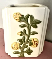 Artistic Potteries Los Angeles California 303 Art Deco Vase Planter Floral 6"