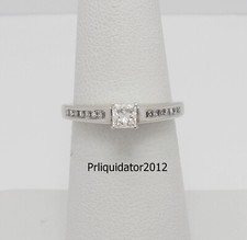 1/2CT Natural Diamond Princess Engagement Wedding Ring Bridal 14K White Gold