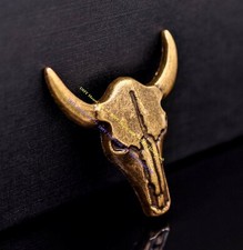 10X Western Cowboy Silver Bull Skull Head Texas Longhorn Leathercraft Bag Concho