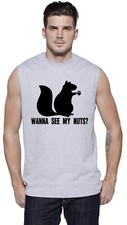 Mens Sleeveless T-shirt Muscle Tee Funny Rude Mens Shirt Tank Top