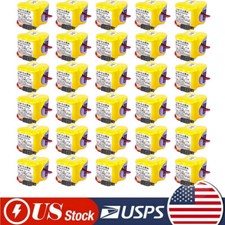 30X BR-2/3AGCT4A PLC Battery For FANUC A98L-0031-0025 CNC Mahine 6V w Black Plug