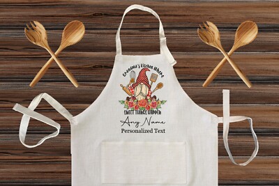 Customized Chef Inspired Apron BBQ Chef Grandma's Kitchen When Sweet Things Happ