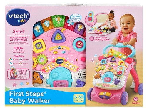 Vtech First Steps Walker Baby Walk Pousse Bebe Marcheurs Poussette Fille Rose Ebay