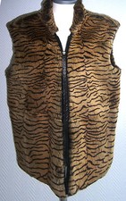 Kaninchen Pelzweste MARC CAIN braun schwarz Gr.36 Pelzjacke Tiger Wildkatze Pelz