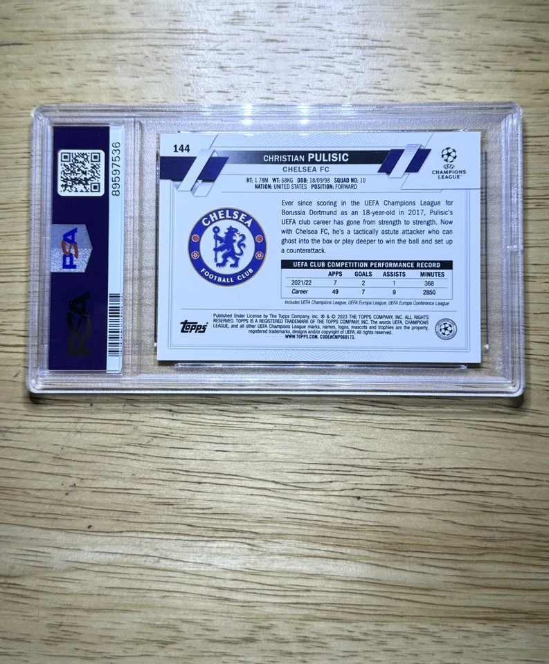 2022-23 Topps Chrome UCC - Christian Pulisic - Pulsar - PSA Gem Mint 10 - Pop 3 - Image 2 of 4