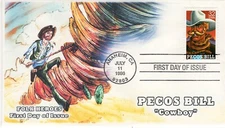 AO-3083-8, 1996, Folk Heroes,  Complete Set, Add On Cachet ,First Day Cover,