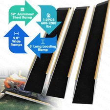 1/2PCS 5FT 59" Aluminum Shed Ramp 5' Long Loading Ramp for Lawn Mower Motorcycle