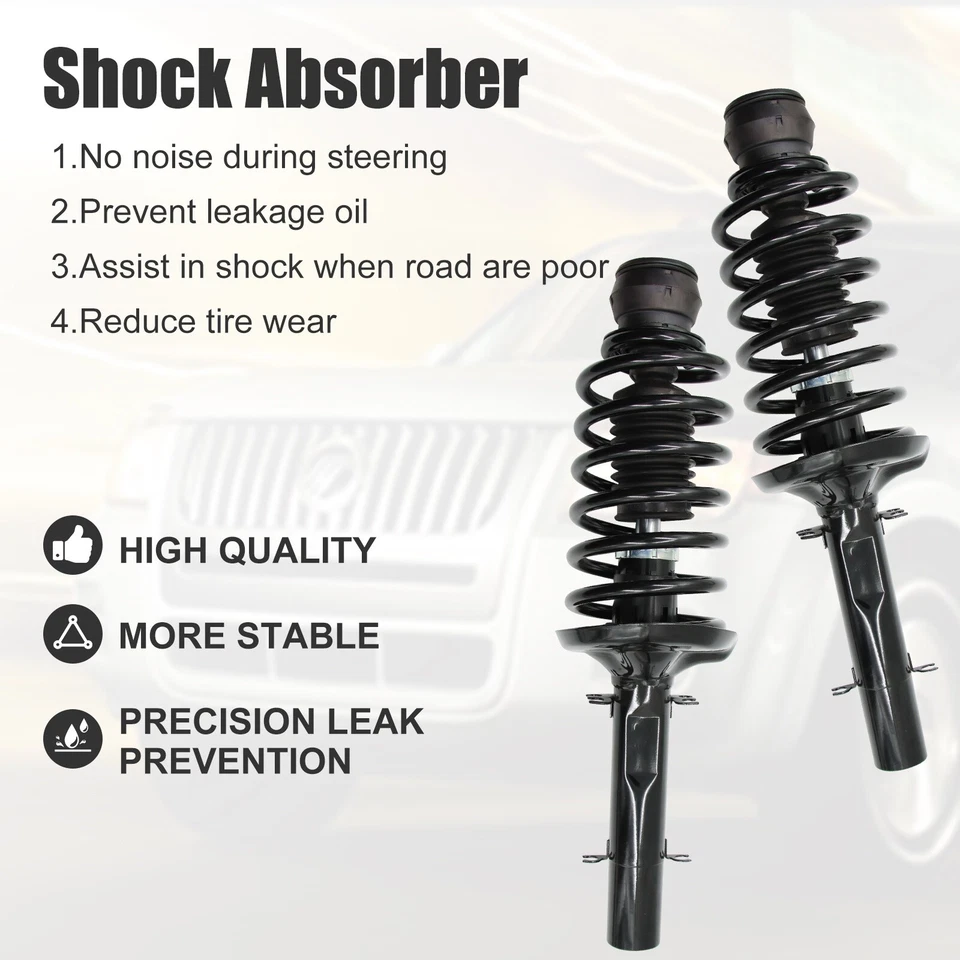 4pcs Front Strut+Rear Shock Absorbers for 1998-2006 Volkswagen Beetle Jetta Golf - Image 3 of 4