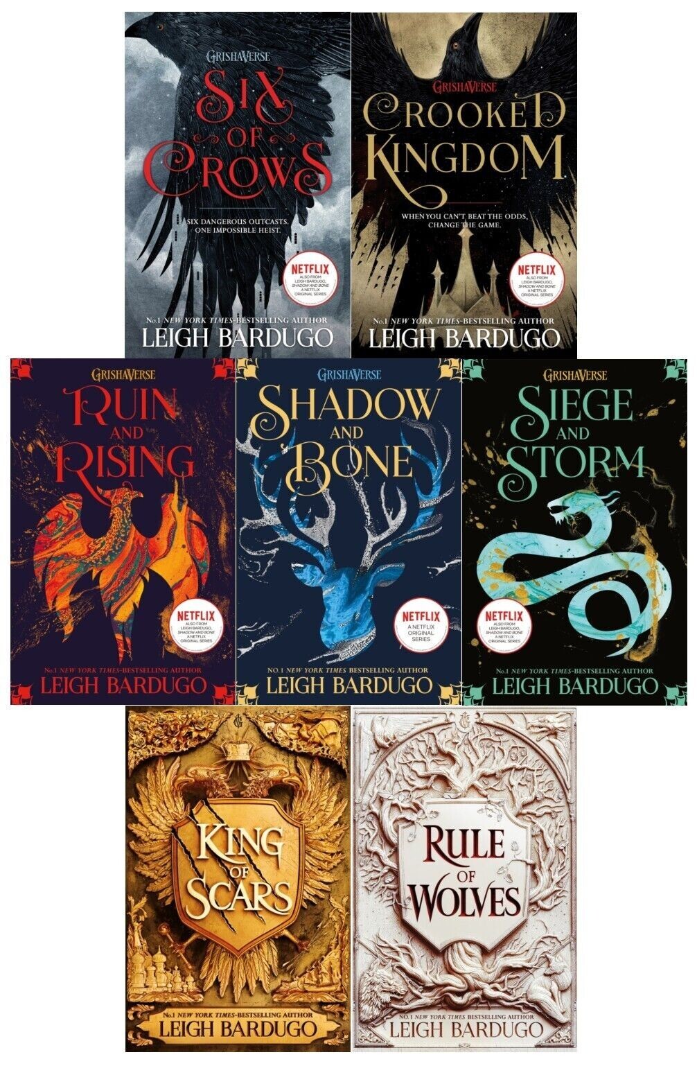 Leigh Bardugo 7 Books Collection Six of Crows, Shadow and Bone, King of Scars
