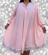 lucie ann pastel pink nylon glamour robe silky soft