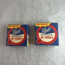 Ball Good Luck Split Tab Jar Rubbers Lot of 2 Vintage Open Box Unused