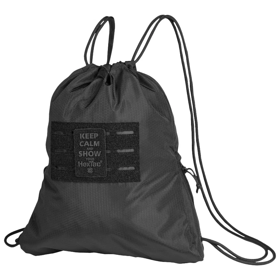 Mil-Tec Sac De Sport HexTac Cordon Sac À Dos Sac De Gym Hydrofuge 7L Noir - Photo 1/1