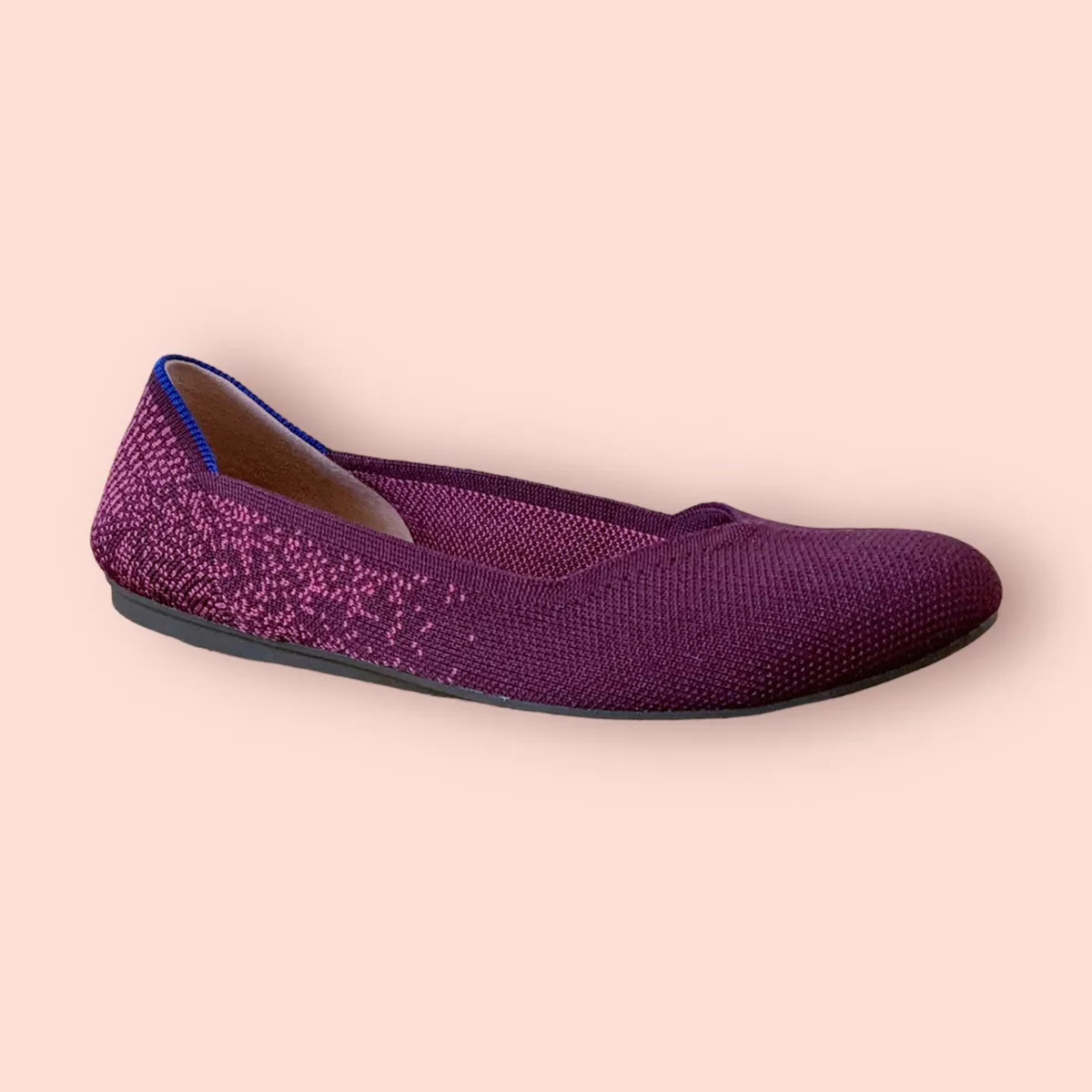 Rothy s Women s 7.5 The Flat Fig Python Print Ballet Shoe Purple