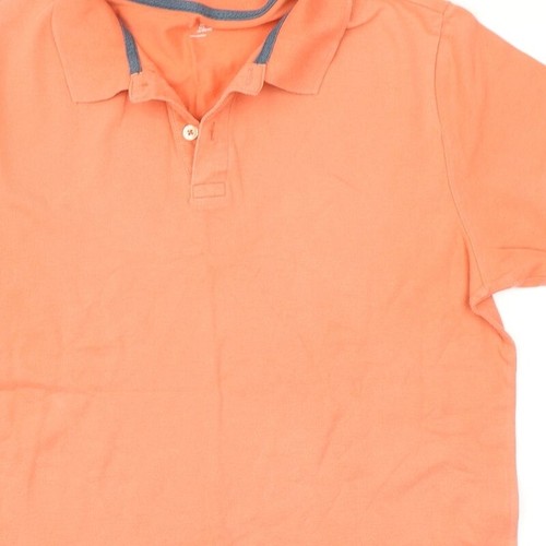 Gap Mens Orange Cotton Blend Polo Size L Collared Pullover - 第 7/12 張圖片