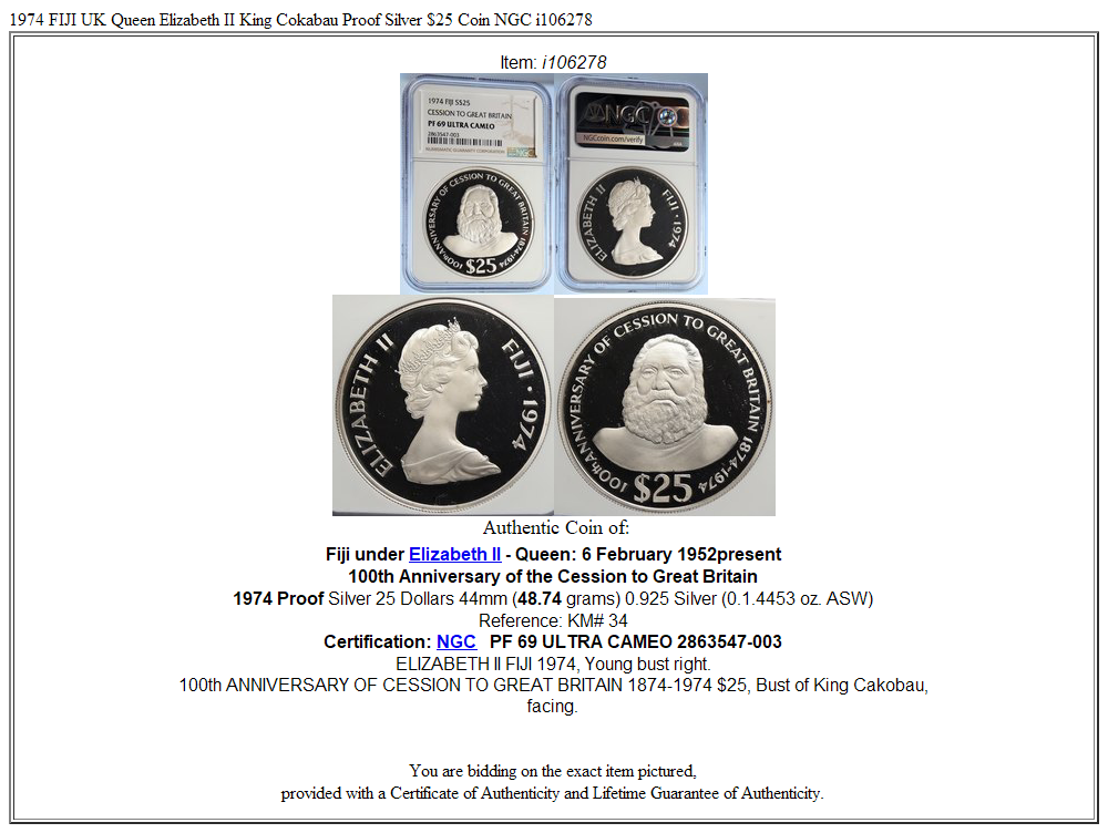 25 Dollars - Elizabeth II イギリス連邦加盟国 オセアニア フィジー