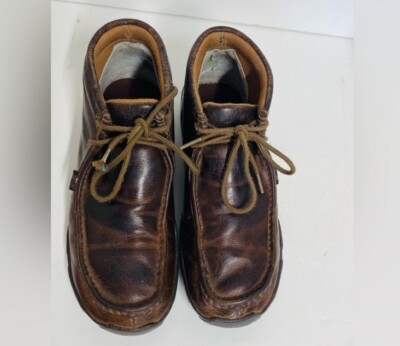 JUSTIN CAPPIE 232 Brown Genuine Leather Lace Up Ankle Boots Chukka Shoes… Justin #232 Cappie Chukka Boots Brown Leather Lace Up Shoes  main image 4