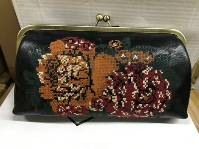 Sac à Main Patricia Nash - Tissage Tapisserie Point De Croix, Cuir Vintage - Neuf Avec étiquettes