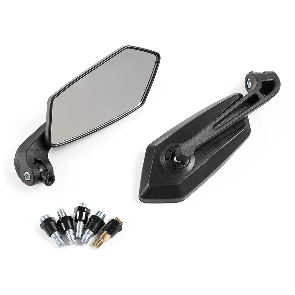 Espelhos retrovisores universais 8mm 10mm laterais manuais traseiros para Suzuki Kawasaki Honda - Imagem 2 de 2