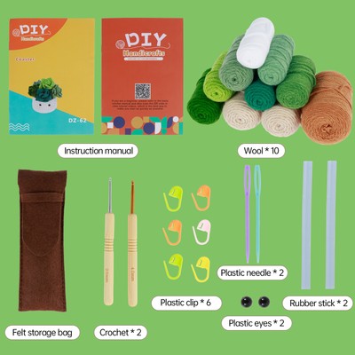 6Pcs Crochet Kit for Beginners Coasters Plant Pot Crochet Starter Kit tyBhX