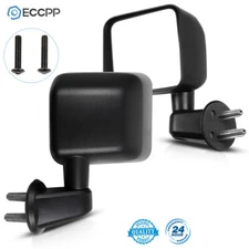 Manual Mirrors Black Pair For 2007-2017 Jeep wrangler Driver + Passenger Side