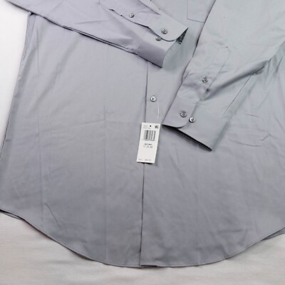 slim fit dress slacks Van Heusen Slim Fit Ultra Wrinkle Free Stretch FLEX Solid Dress Shirt in  Smokey Blue