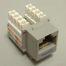 CAT5e Premium Keystone RJ45 110 Punch Down Keystone Snap-In Jack Insert - Gray