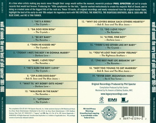 VARIOUS ARTISTS - WALL OF SOUND: THE VERY BEST OF PHIL SPECTOR, 1961-1966 NEW CD - 第 1/1 張圖片