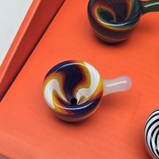 SirEEL Glass Bowl 14mm w/ Handle Lot of 8 Multicolor Swirl w/ Box Display