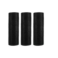 3 Rolls Black Deco Mesh Ribbon 10 x 30ft Metallic Foil Wreath Making Craft