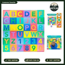 12"x12" Colorful Alphabet  Numbers Play Mat - 36 Tile Safe Kids Learning Mat