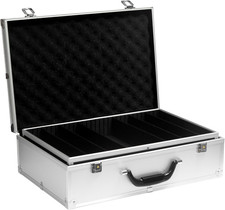 Custodia per chip poker in alluminio doppio strato resistente per 1000 fiches - pronta per torneo