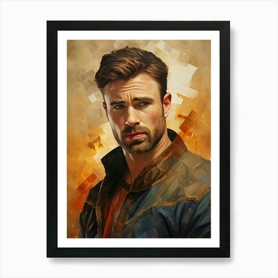 Chris Evans (1) Kunstdruck gerahmt Wandbild Poster Leinwanddruck Bild