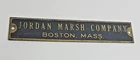 Jordan Marsh Company Brass Furniture Tag Plate Original Boston Mass MA Vintage
