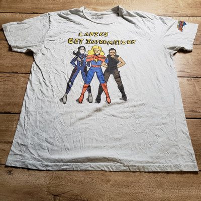 MARVEL MS MARVEL Ladies Get Information Shirt Womens Plus 2X White Graphic Tee